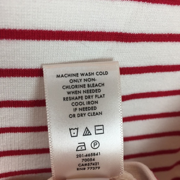 Ann Taylor Red & Ivory Stripes Off Shoulder Top M - Picture 4 of 5